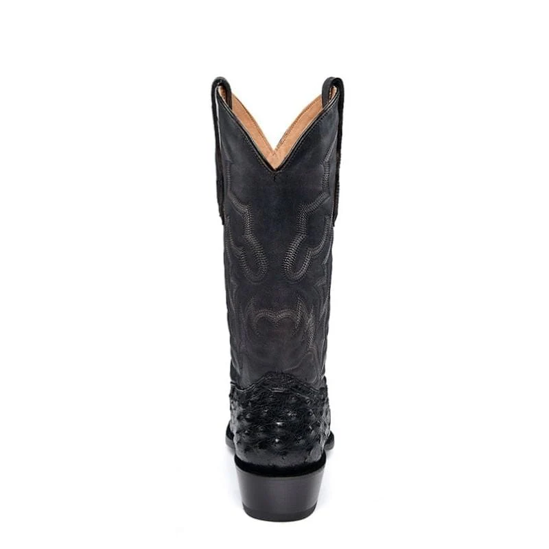 Bota Vaquera Avestruz Embroidery Negra - Image 4
