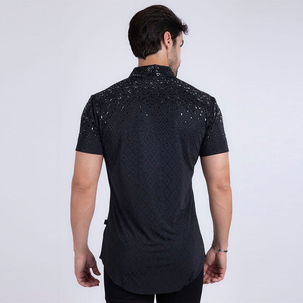 Camisa Barabas Negra Diamantada - Image 3