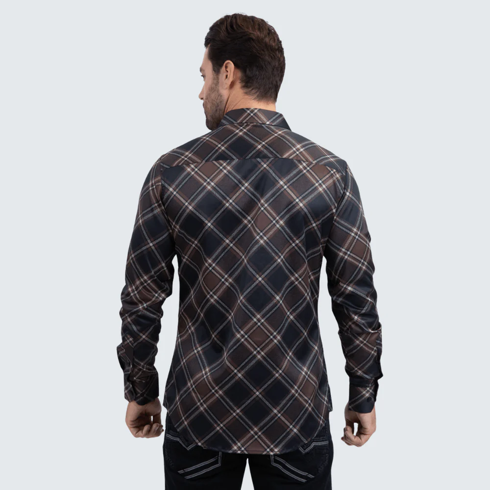 Camisa Platini Checkered Negra - Image 3