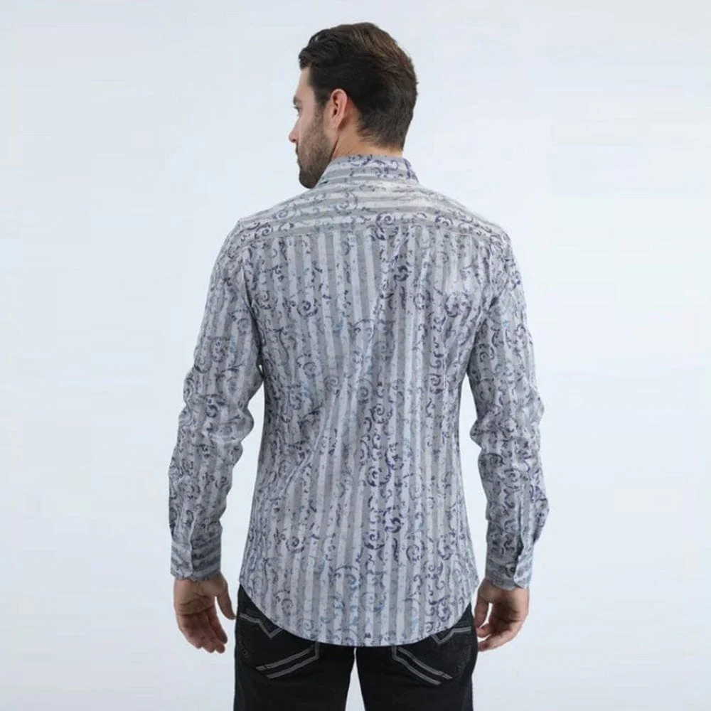 Camisa Platini Foil Fashion Gris - Image 3