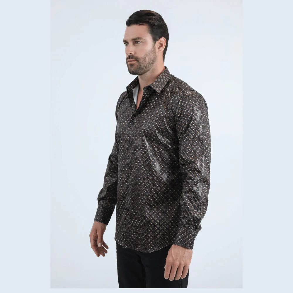 Camisa Platini Foil Fashion Negro - Image 2