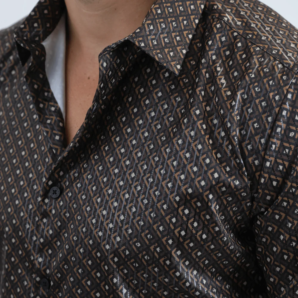 Camisa Platini Foil Fashion Negro - Image 4