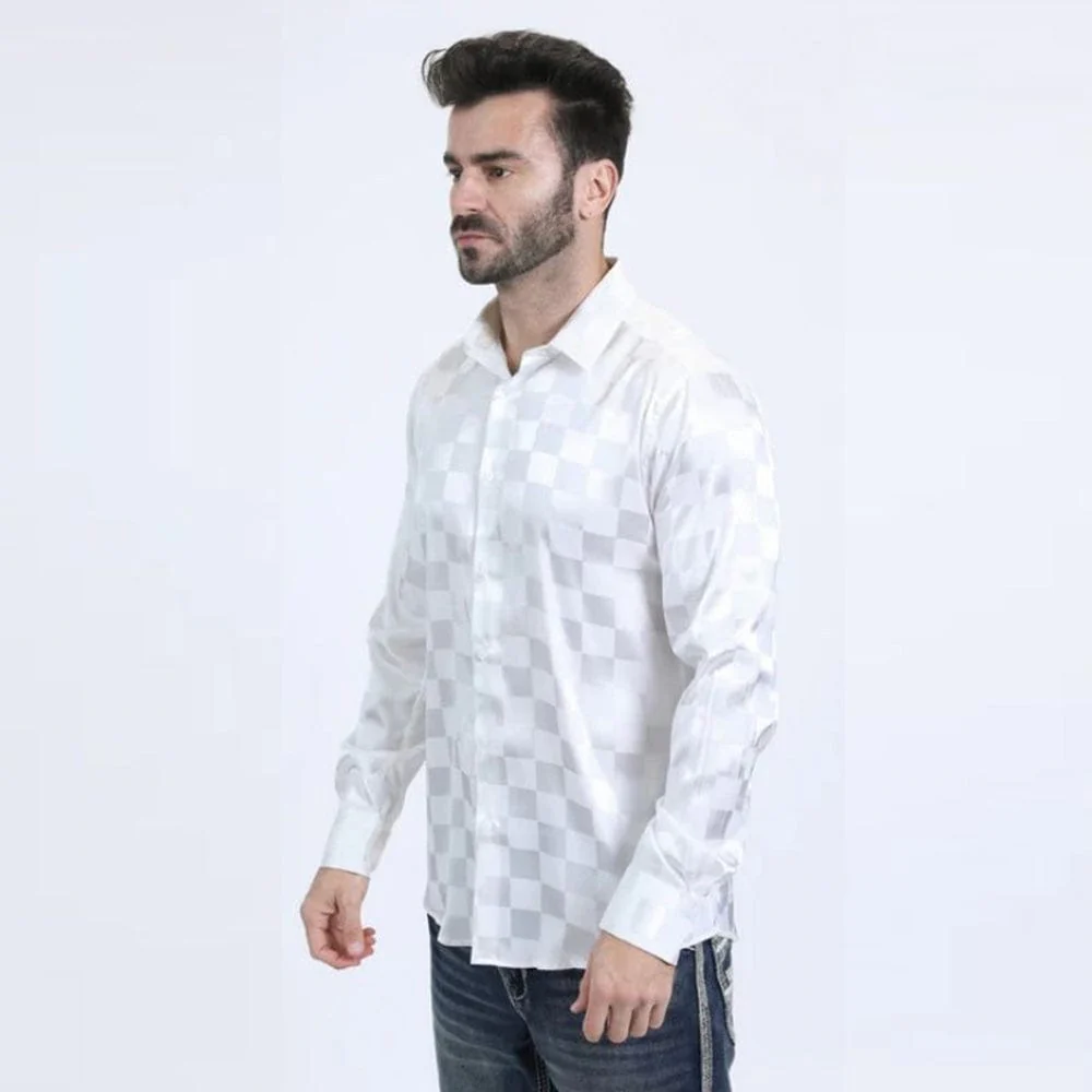 Camisa Platini Jacquard Modern Fit Blanca - Image 2
