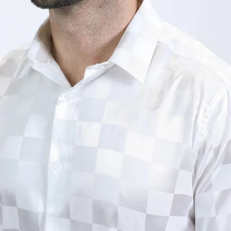 Camisa Platini Jacquard Modern Fit Blanca - Image 4
