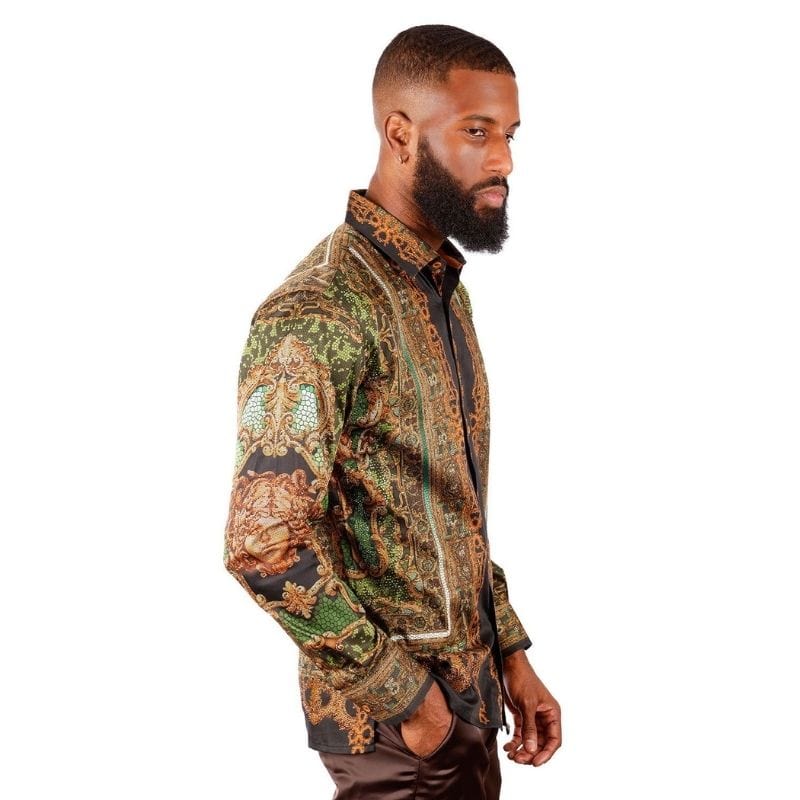 The Rage Look Rhinestone Olivo Shirt - Image 3