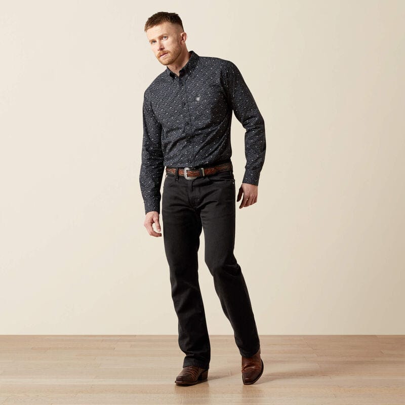 Camisa Ariat Wheaton Fitted Navy - Image 3