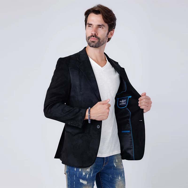 Drowsewrap Suede Black Blazer - Image 3