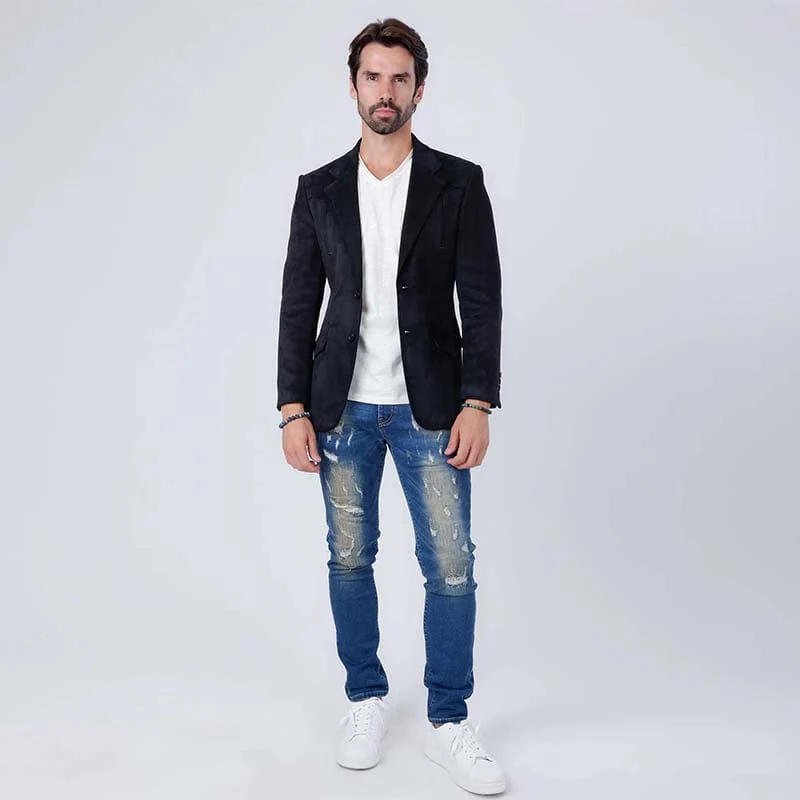 Drowsewrap Suede Black Blazer - Image 5