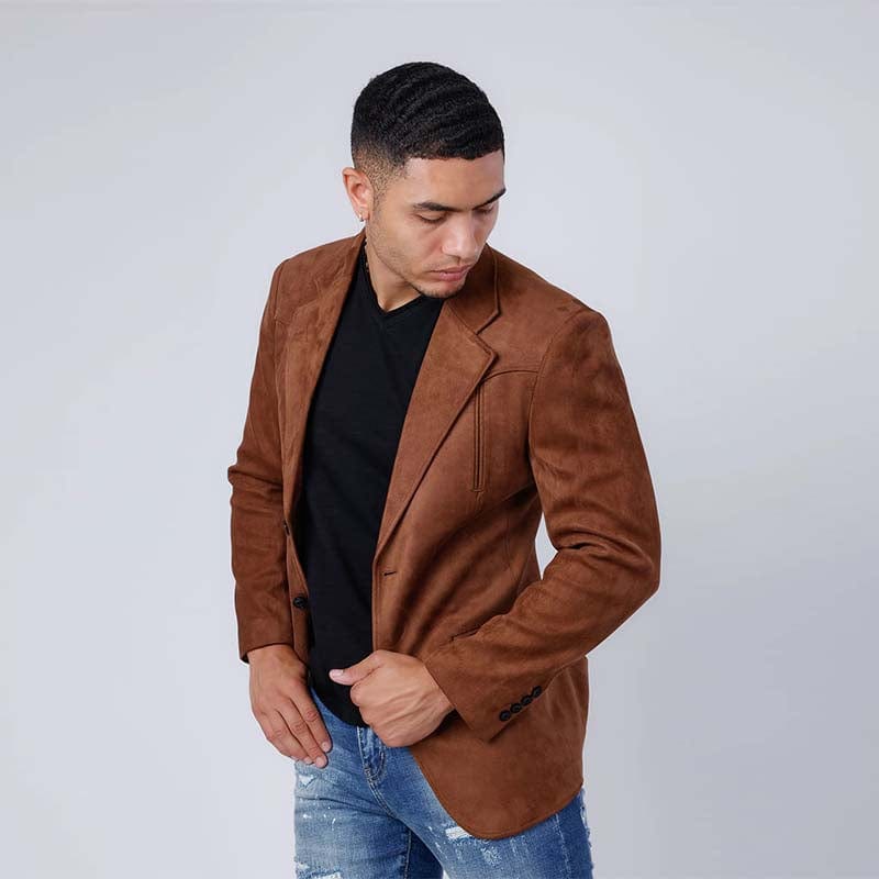 Drowsewrap Suede Brown Blazer - Image 3