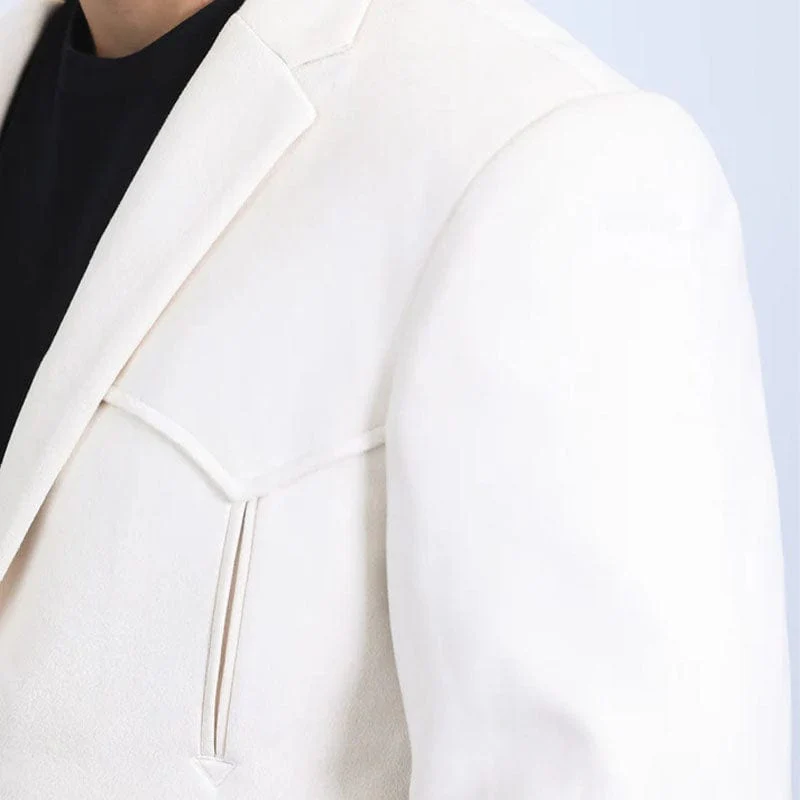 Saco Vaquero Double Button Faux-Suede Blanco - Image 4